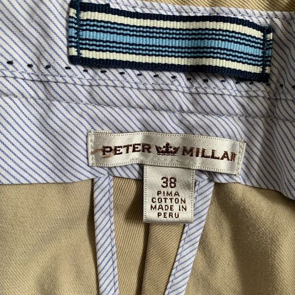 Peter Millar Men's Khaki Shorts Size 38 Pima Cotton Casual Weekend Hybrid Shorts - Picture 3 of 8